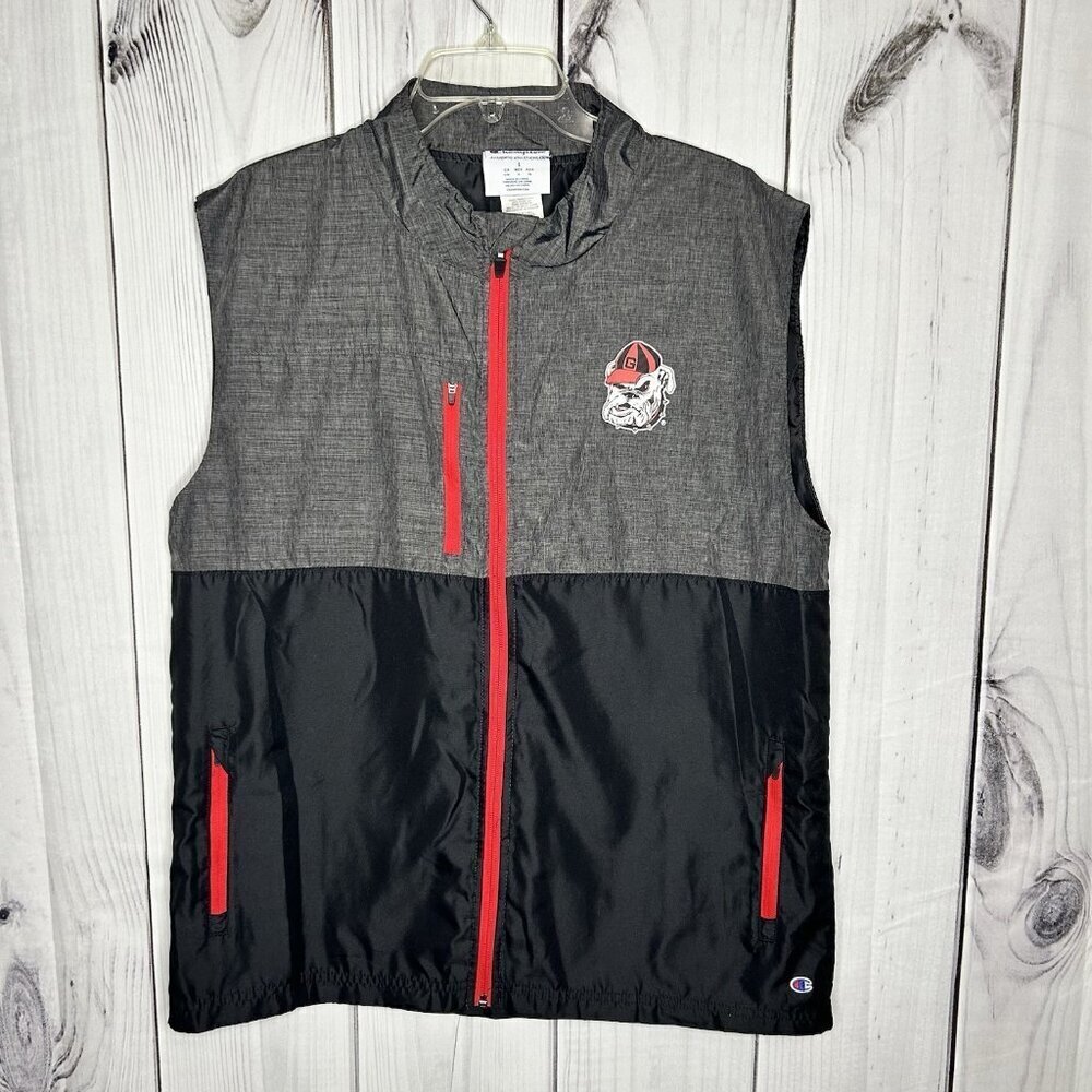 Champion UGA Georgia Bulldogs Full-Zip Golf Vest Men’s Size L Lightweight